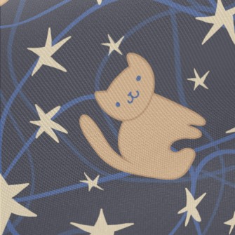 Cute Star Cat Midweight Cotton Poplin