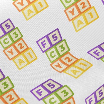 Block Numbers English Midweight Cotton Poplin