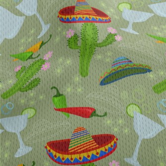 Mexican Hat Cactus Athletic Mesh Flat Back