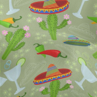 Mexican Hat Cactus Lightweight Performance Linen
