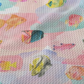 Watercolor Stained Fish Birdseye Piqué