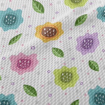 Irregular Flowers Birdseye Piqué