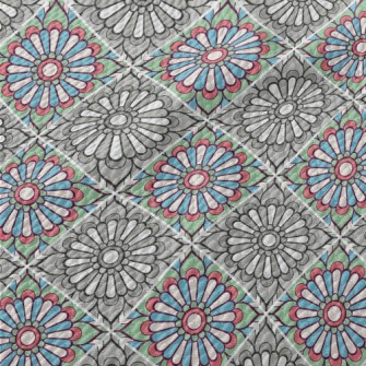 Contrasting Color Flowers Birdseye Piqué