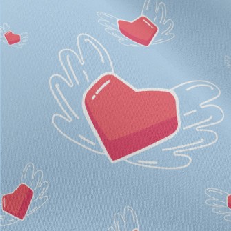 Hand Drawn Love Wings Chiffon