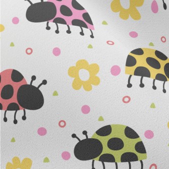 Colorful Ladybugs And Flowers Chiffon