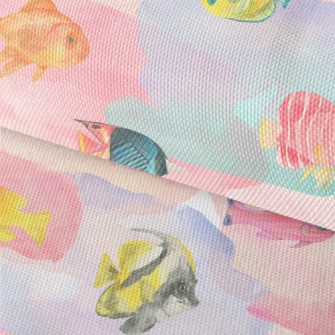 Watercolor Stained Fish Waterproof Oxford