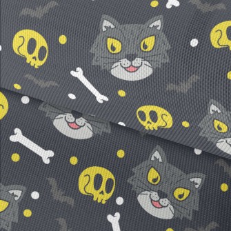 Evil Cat Skeleton Waterproof Oxford
