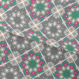 Shiny Patchwork Flowers Waterproof Oxford