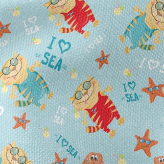 Cats Love The Ocean Waterproof Canvas