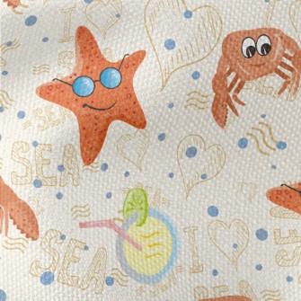 Crab And Starfish Waterproof Canvas