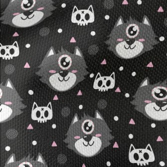 Halloween One-eyed Cat Waterproof Canvas