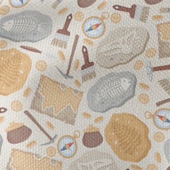 Digging For Dinosaur Fish Foss Waterproof Canvas