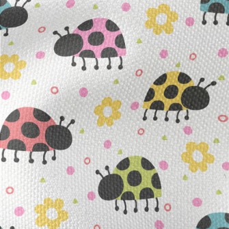 Colorful Ladybugs And Flowers Waterproof Canvas