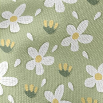 Simple Small White Flowers Waterproof Canvas