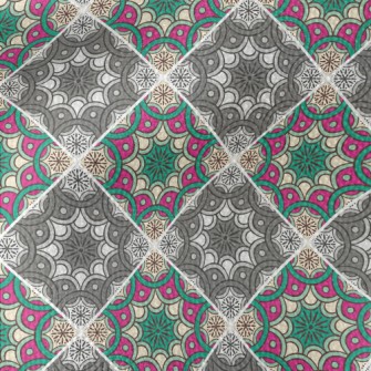 Shiny Patchwork Flowers Waterproof Canvas