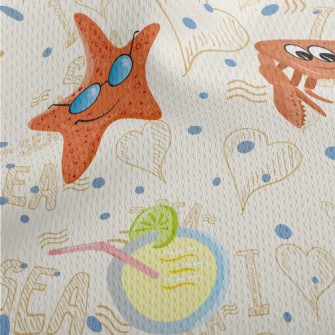 Crab And Starfish Athletic Mesh Flat Back