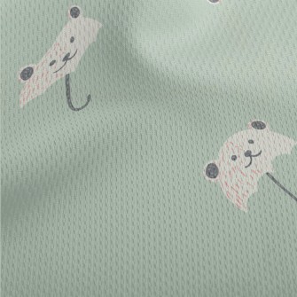 Bear Shaped Umbrella Athletic Mesh Flat Back