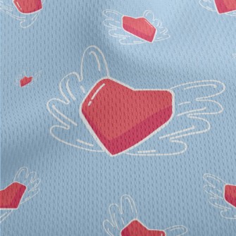 Hand Drawn Love Wings Athletic Mesh Flat Back