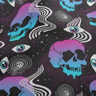 Psychedelic Eyes Skull Athletic Mesh Flat Back