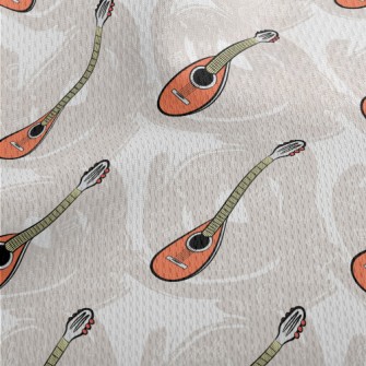 Small Cute Guitar Athletic Mesh Flat Back