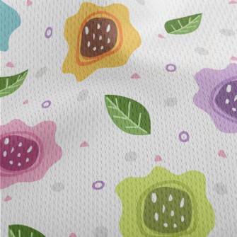 Irregular Flowers Athletic Mesh Flat Back