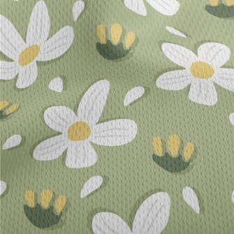 Simple Small White Flowers Athletic Mesh Flat Back