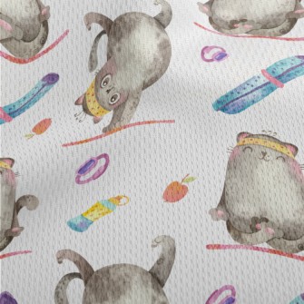 Sports Yoga Cat Athletic Mesh Flat Back