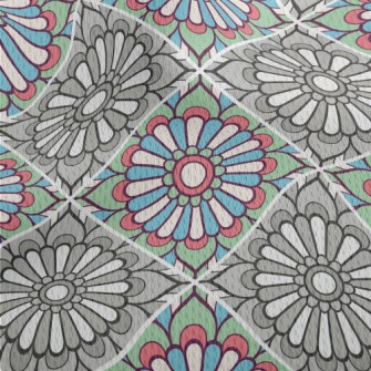 Contrasting Color Flowers Athletic Mesh Flat Back