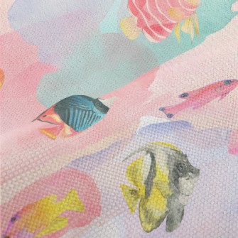 Watercolor Stained Fish Performance Linen