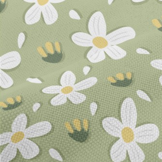 Simple Small White Flowers Performance Linen