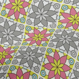 High Contrast Flowers Performance Linen