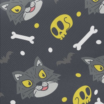 Evil Cat Skeleton Twill