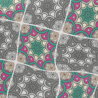 Shiny Patchwork Flowers Twill