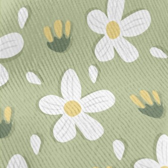 Simple Small White Flowers Standard Corduroy