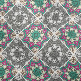 Shiny Patchwork Flowers Dobby