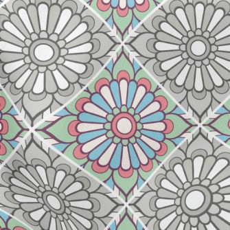 Contrasting Color Flowers Stretch Ponte