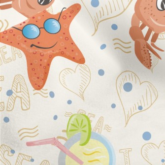 Crab And Starfish Micro Fleece