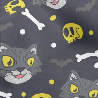 Evil Cat Skeleton Micro Fleece