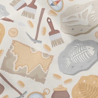 Digging For Dinosaur Fish Foss Micro Fleece