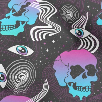 Psychedelic Eyes Skull Micro Fleece