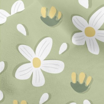 Simple Small White Flowers Micro Fleece