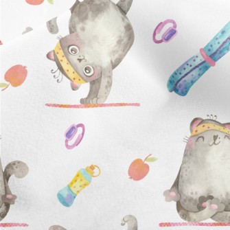 Sports Yoga Cat Micro Fleece