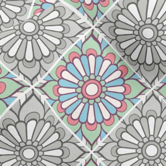 Contrasting Color Flowers Micro Fleece