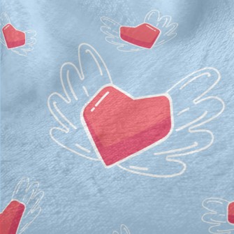 Hand Drawn Love Wings Minky
