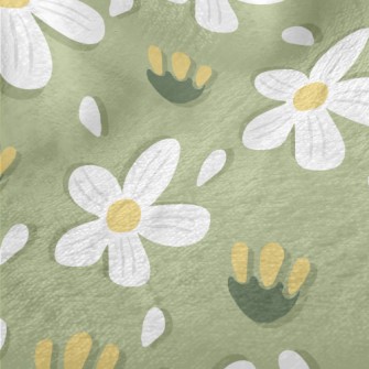 Simple Small White Flowers Minky