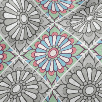 Contrasting Color Flowers Minky