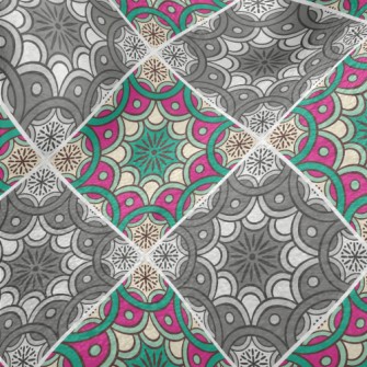 Shiny Patchwork Flowers Minky