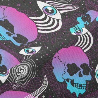 Psychedelic Eyes Skull Piqué