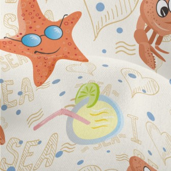 Crab And Starfish Lightweight Performance Linen