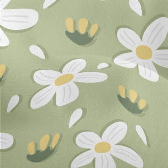 Simple Small White Flowers Lightweight Performance Linen
